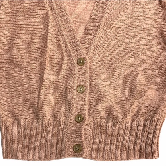 New Banana Republic Peach Lightweight Cable Knit Cardigan Sweater Sz Small - Picture 6 of 14
